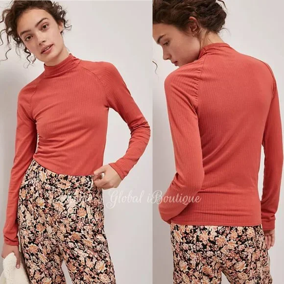 NWT ANTHROPOLOGIE Indra Seamless Mock Neck Top. Size L - Picture 16 of 16